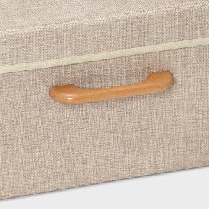 Короб стеллажный для хранения с крышкой LaDо́m «Франческа», 33x24x18.5 см, бежевый