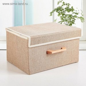 Короб стеллажный для хранения с крышкой LaDо́m «Франческа», 33x24x18.5 см, бежевый