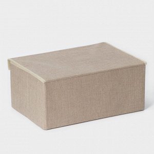 Короб стеллажный для хранения с крышкой LaDо́m «Франческа», 43x30.5x18.5 см, бежевый