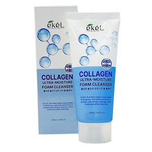 Антивозрастная пенка для умывания Ekel Collagen Ultra-Moisture Foam Cleanser, 100мл