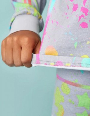 Пижама детская БЕЗ начеса для девочки трикотажная хлопок Стеша серо-розовый