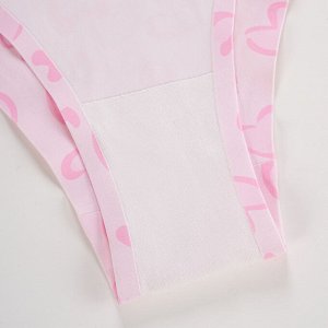 Комплект женского розового нижнего белья с леопардовым принтом (топ-бюстгальтер  и трусы)
