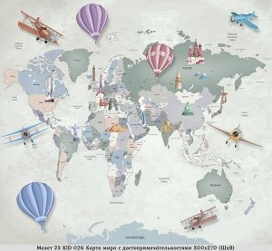 Карта мира с достопримечательностями