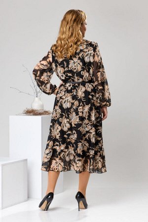 Платье Romanovich Style 1-2597 чёрный/коричневый