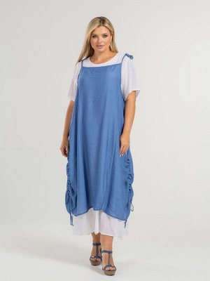 Платье Novita 1155 бело-синий