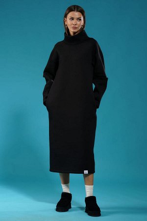 Платье Платье Kivviwear 415701 черный 
Состав: ПЭ-26%; Хлопок-70%; Эластан-4%;
Сезон: Осень-Зима
Рост: 170

Теплое модное платье в стиле Kivvi wear. Платье с разрезами в рукавах на уровне линии локтя