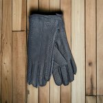 Перчатки женские цвет черный кожаные
