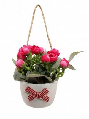 Цветы в вазоне керамич Розочки букет РОЗОВЫЕ