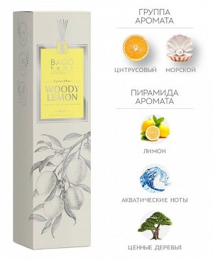 Древесный лимон BAGO home Ароматический диффузор 40 мл, BNE0134