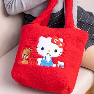 Плюшевая сумка через плечо с принтом "Hello Kitty", красный