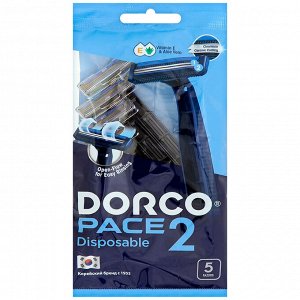 Dorco, Станок для бритья одноразовый Pace 2 Disposable, 2 лезвия, мужской, 5 шт в уп