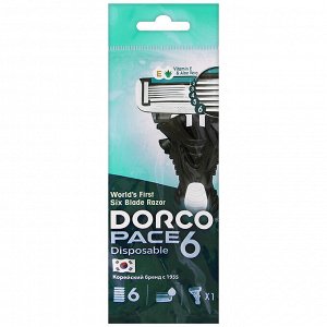 Dorco, Станок для бритья одноразовый Pace 6, Aloe Vera, мужской, 1 шт