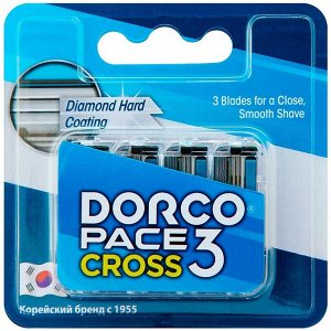 Dorco, Сменные кассеты PACE 3 CROSS, с 3 лезвиями, 4 шт в уп