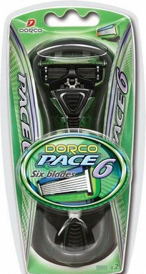 Dorco, Станок для бритья Pace 6, 2 сменные кассеты, мужской