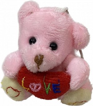 Мягкая игрушка - брелок "Мишка с сердцем" цвета МИКС