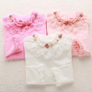 Блузка Белый, светло-розовый, темно-розовый