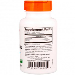 Doctors Best, Бенфотиамин 150 с BenfoPure, 150 мг, 120 вегетарианских капсул