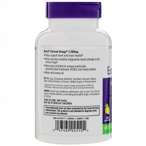 Natrol, Extreme Omega, Лимон, 2 400 мг, 60 мягких таблеток