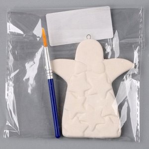 Ёлочная игрушка под раскраску «Ангел со звездами», с подвесом