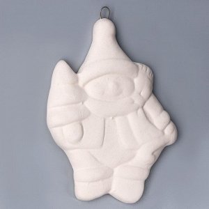 Ёлочная игрушка под раскраску «Снеговик с елкой» с подвесом, кисть