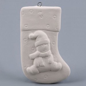 Ёлочная игрушка под роспись «Носочек» с подвесом, кисть