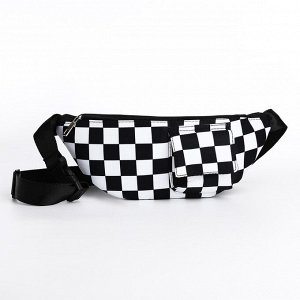Сумка поясная текстильная с карманом Society 30x14x6 см
