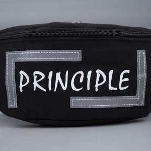 Сумка поясная PRINCIPE, 35x12x5 см, со светотражающими элементами, отдел на молнии, чёрная