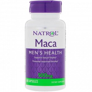 Мака Natrol, Maкa, 500 мг, 60 капсул. Повышает половое влечение и сексуальное здоровье. Мужское здоровье. Поддерживает сексуальную энергию. Способствует улучшению репродуктивной функции
Мака является 