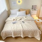 Плед-пододеяльник плюшевый двойной NEW Евро 200*230 см, молочный