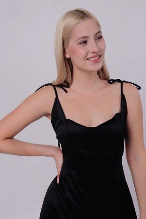 Мини-платье с завязками чёрное
