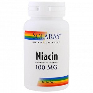 Ниацин Solaray, Ниацин, 100 мг, 100 вегетарианских капсул
Ниацин (витамин B-3) является важной частью процесса создания энергии в организме. В ходе сложных биохимических процессов организм преобразует