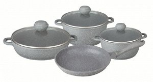Набор посуды для приготовления с антипригарным мраморным покрытием SILVER MARBLE Premium