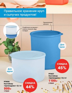 Контейнер "Цилиндрикс" (2,1л) голубой