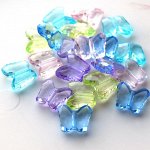 Прозрачные акриловые бусины в форме бабочек, набор