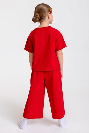 Костюм Цвет: красный

Костюм с очаровательным принтом с элементами тиснения на футболке.
Укороченная футболка свободного кроя с открытым краем на горловине.
Костюм дополнен широкими брюками, на пояс