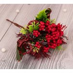Ветка Зимние мечты, Красный, 15 см, 1 шт.
