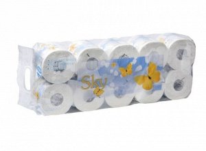 "SKY" Трехслойная туалетная бумага с ароматом ментола (в индивидуальной упаковке) 10 рулонов