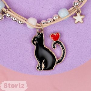 Браслет "Кошка" черный, №444L