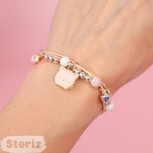 Браслет "Котик" розовый №444K