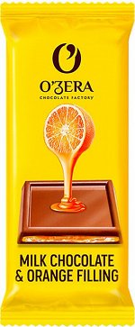«O&#039;Zera», молочный шоколад Milk &amp; Orange filling с желейной апельсиновой начинкой, 24г (упаковка 30шт)