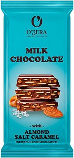 «O&#039;Zera», шоколад Milk chocolate with Almonds salt caramel, 90г
