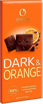 «O&#039;Zera», шоколад горький с апельсиновым маслом Dark&amp;Orange, 90г