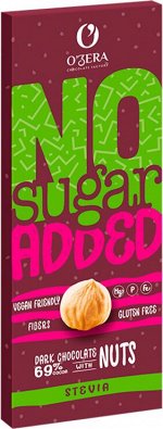 «O&#039;Zera», горький шоколад No sugar added Dark&amp;Nuts, 90г