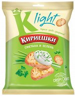 «Кириешки Light», сухарики со вкусом сметаны и зелени, 33г