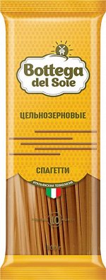 «Bottega del Sole», макаронные изделия «Спагетти», цельнозерновые, 500г