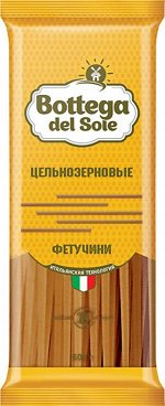 «Bottega del Sole», макаронные изделия «Фетучини», цельнозерновые, 500г