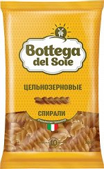 «Bottega del Sole», макаронные изделия «Спирали», цельнозерновые, 400г