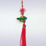 Подвеска M0643-16D Черепаха с деньгой(зелёная)