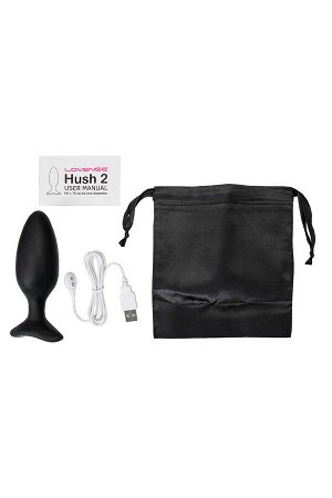 Анальная втулка LOVENSE Hush 2 (M), силикон, черная, 13,5 см, ? 4,4 см