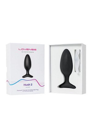 Анальная втулка LOVENSE Hush 2 (M), силикон, черная, 13,5 см, ? 4,4 см